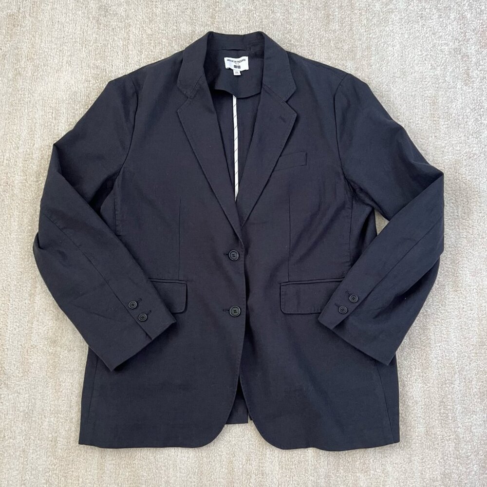 Ines De La Fressange x Uniqlo Linen Cotton Blue Blazer Jacket XXL